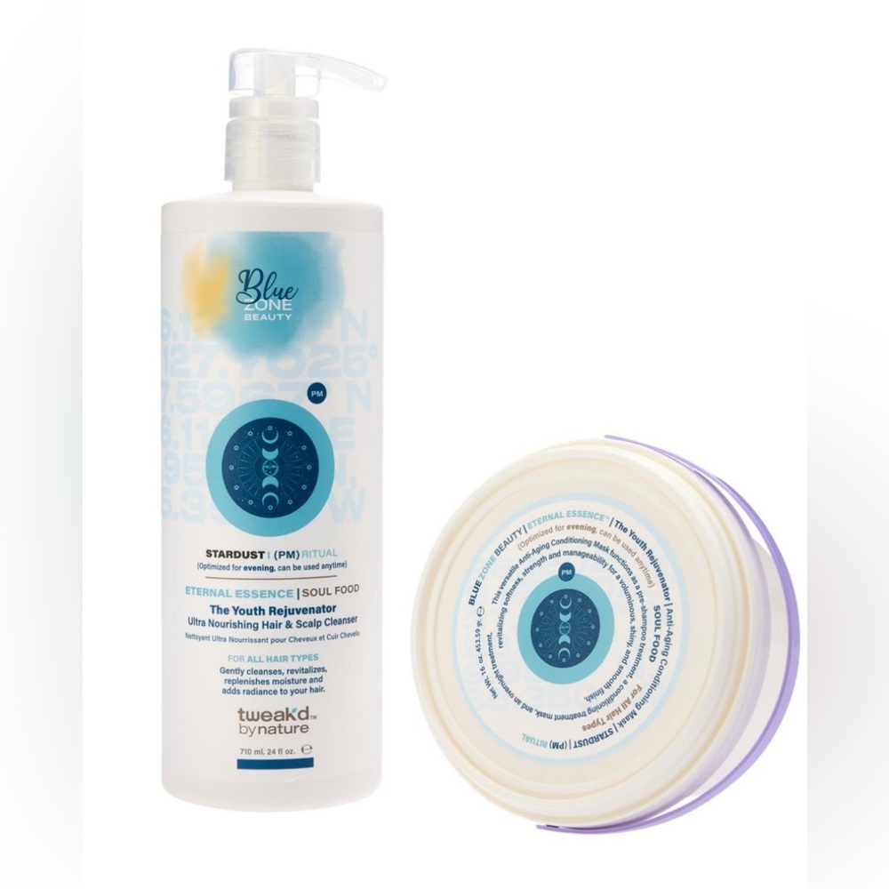 Tweak'd by Nature Stardust Blue Zone Beauty Hair Cleanser & Mask Set - stardust